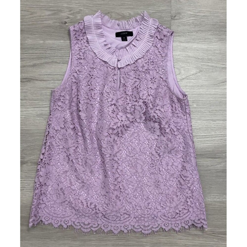 J. Crew Lavender Lace Sleeveless Top